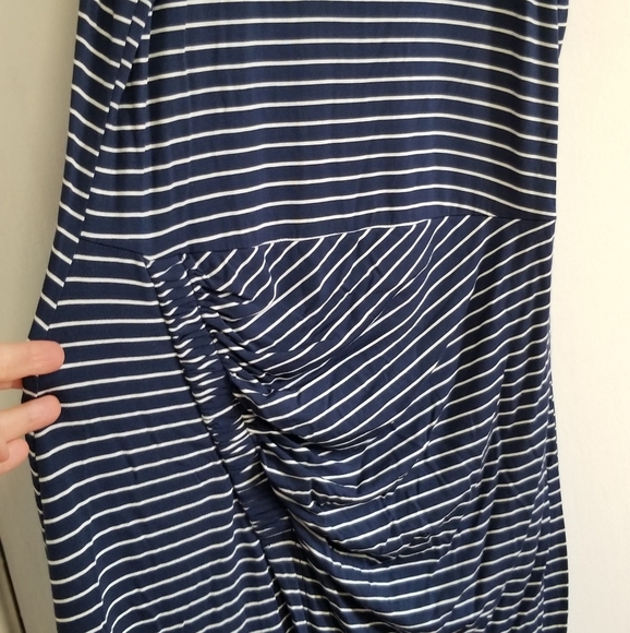 NWT Gap Bodycon mid-length stretchy navy pinstriped dress - Picture 3 of 9
